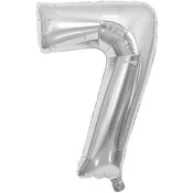 Balon Festa - Broj 7, 81 cm, srebrni