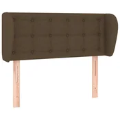 Vidaxl Vzglavje z ušesi temno rjavo 103x23x78/88 cm blago