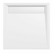 Kvadratna kad za prho iz litega marmorja ARENA, 90 x 90 x 4 cm, bela - Bela - 90.00 - 24 - Liti marmor - Vgrajen v tla - Kvadratna - 90.00 - Polysan - CULTURED MARBLE - 90.00 - 90x90x4 cm