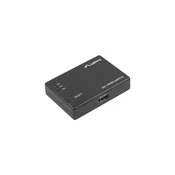 LANBERG video preklopnik, 3x HDMI + mikro USB, črn