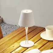 Lindby LED namizna svetilka za polnjenje Janea CROSS, bela, kovinska - Sodobni - Kovina