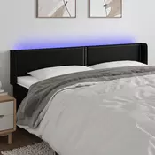 LED uzglavlje crno 183x16x78/88 cm od umjetne kože