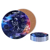 Carmani, 4x keramični podstavki, okrogli - zodiakalni znaki/Devica