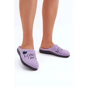 Home Footwear Ladies Slippers With Print And Fur Type Lamb Purple Inblu