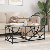 Stolic s prozirnom staklenom površinom 98,5x50x41 cm celik