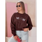 Bluza damska oversize tie-dye w motyle SPARKI bordowa Dstreet
