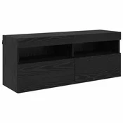 Vidaxl TV stenska omara Z LED Črna Orehovina 100 x 30 x 40 cm