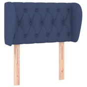 Vidaxl Vzglavje z ušesi modro 83x23x78/88 cm blago