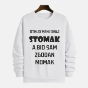 MAFIMI Muški duks Otkud meni ovaj stomak, Beli