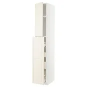 METOD / MAXIMERA Visoki el s izvl fun 1 vrata/4 lad, bijela/Bodbyn krem, 40x60x240 cm