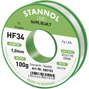 Stannol Stannol HF34 1,6% 1,0MM FLOWTIN TC CD 100G Spajkalna žica, neosvinčena Tuljava, Neosvinčeni Sn99.3Cu0.7 100 g 1 mm