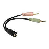 LogiLink audio adapter 4-pin ženski 3.5 mm stereo na 2 x 3.5mm muški ( 2749 )