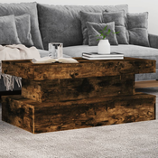 Stolic za kavu s LED svjetlima boja hrasta 90 x 50 x 40 cm