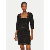 Rinascimento Cocktail obleka CFC0121734003 Črna Slim Fit