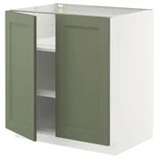 METOD Podni element s policama/2 vrata, bela/Axstad sivozelena, 80x60 cm
