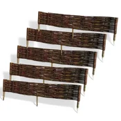 Box KOMPLET 5 pletenih vrtnih obrob. Vrtna palisada. Pletena ograja 100 cm