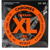 D’Addario ECG 23 Chromes Flat wound Extra ligth Žice za elektricnu gitaru 10-48