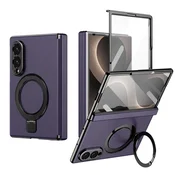 GS Ovitek za Samsung Galaxy Z Fold 8 s stojalom in zunanjo zaščito za zaslon, združljiv z MagSafe, vijoličen