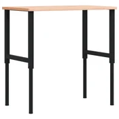 Vidaxl Delovna miza 100x60x(71,5-98) cm trdna bukovina pravokotna
