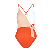 CUPSHE Ženski jednodelni kupaći kostim J9 belo-narandžasti