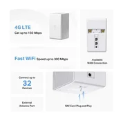Mercusys MB112-4G brezžični usmerjevalnik Hitri Ethernet Enopasovni (2,4 GHz) Bela