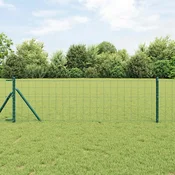 Ograda s postovima Zelena 0,8 x 25 m Celik