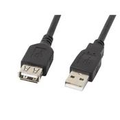 Lanberg USB-A (M/Ž) 2.0 kabel, 3 m, crni CA-USBE-10CC-0030-BK