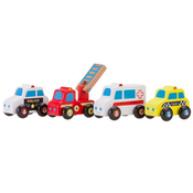 New Classic Toys Set lesenih mini vozil - 4 kosi