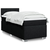 VIDAXL Box spring postelja z vzmetnico črna 80x200 cm blago