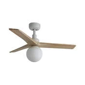 FARO 34281WT-11L - Stropni ventilator KLIMS 1xE27/15W/230V borovina/bela precnik 92,5 cm WT+DO
