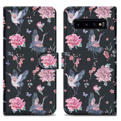 Cadorabo CADORABO Ohišje, združljiv s Samsungom - Design Crane & Flowers št. 9 - Zaščitni pokrov z magnetnim zapiranjem, funkcijo stojala in režo za kartico, (20553437)
