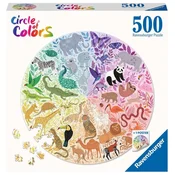 Ravensburger Okrogla sestavljanka Krog barv: živali 500 kosov