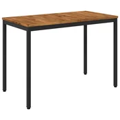 vidaXL Vrtnna jedilna miza Naravna in črna 108,5 x 55 x 75 cm