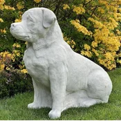Casa Padrino garden decorative sculpture golden retriever dog gray 55 x 32 x H. 77 cm - Elegant garden decorative stone figure - Decorative animal figure - Garden decorative accessories