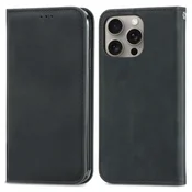 Črna Elegantna Flip torbica (iPhone 15 Pro Max)