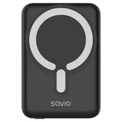 SAVIO Savio Power bank BA-12, 10000 mAh, magnetski, crni