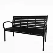 eoshop Vrtna klop s nasloni 125x60x80 cm, črna, jeklo/plastika