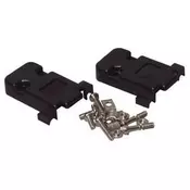 Oklop za 9-pinski PC konektor, Serial, crni, plastieni