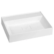 GODIVA umivalnik, iz litega marmorja, 58x44cm, brez odprtine za pipo, bela - Bela - 58x11x44 cm - Sapho - GODIVA - 24 - Liti marmor - Pravokotnik - 580 - 110 - 440 - 14