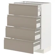 METOD / MAXIMERA Podni element 4 fronta/4 fioke, bela/Upplöv tamnobež, mat, 60x37 cm