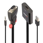 LINDY LINDY VGA adapter [1x moški konektor VGA\, 3\,5 mm banana moški konektor - 1x ženski konektor HDMI\, USB 3.2 gen. 1 vtičnica A (USB 3.0)] 38284, (20540939)