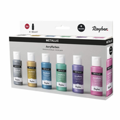 Rayher. Akrilne barve, Metallic, set 6