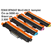 Komplet 4 tonerjev FENIX B-TN247 Bk + C + M + Y za za Brother DCP-L3510CDWM, DCP-L3550CDW, HL-L3210CW, HL-L3230CDW, HL-L3270CDW, HL-L3290CDW, MFC-L3710CW, MFC-L3730CDN, MFC-L3750CDW, MFC-L3770CDW - nadomestni