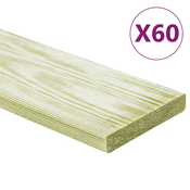 vidaXL Talne plošče 60 kosov 7,2 m2 1m impregnirana trdna borovina