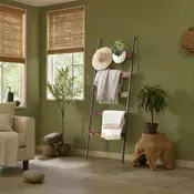 Songmics Lestev za brisače 65x178 cm rjave barve