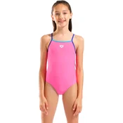 Arena swimsuit light drop solid shocking pink/neon blue 128cm