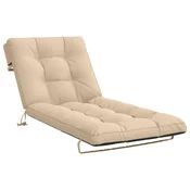 vidaXL Blazina za ležalnik VIANEN 100% poliester Krem 200 x 70 x 8 cm