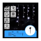 Aigostar - LED solarni lanac 100xLED/8 funkcija 8x0,6m IP65 hladno bela
