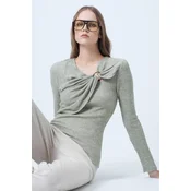 Trend Alaçati Stili Majica pastelno zelena