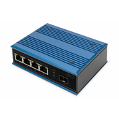 Industrial 4+1 Port Fast Ethernet PoE Switch Unmanaged, 4 RJ45 Ports 10/100 Mbits